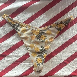 Benoa Swim Floral Bikini Bottom - Yellow and Black